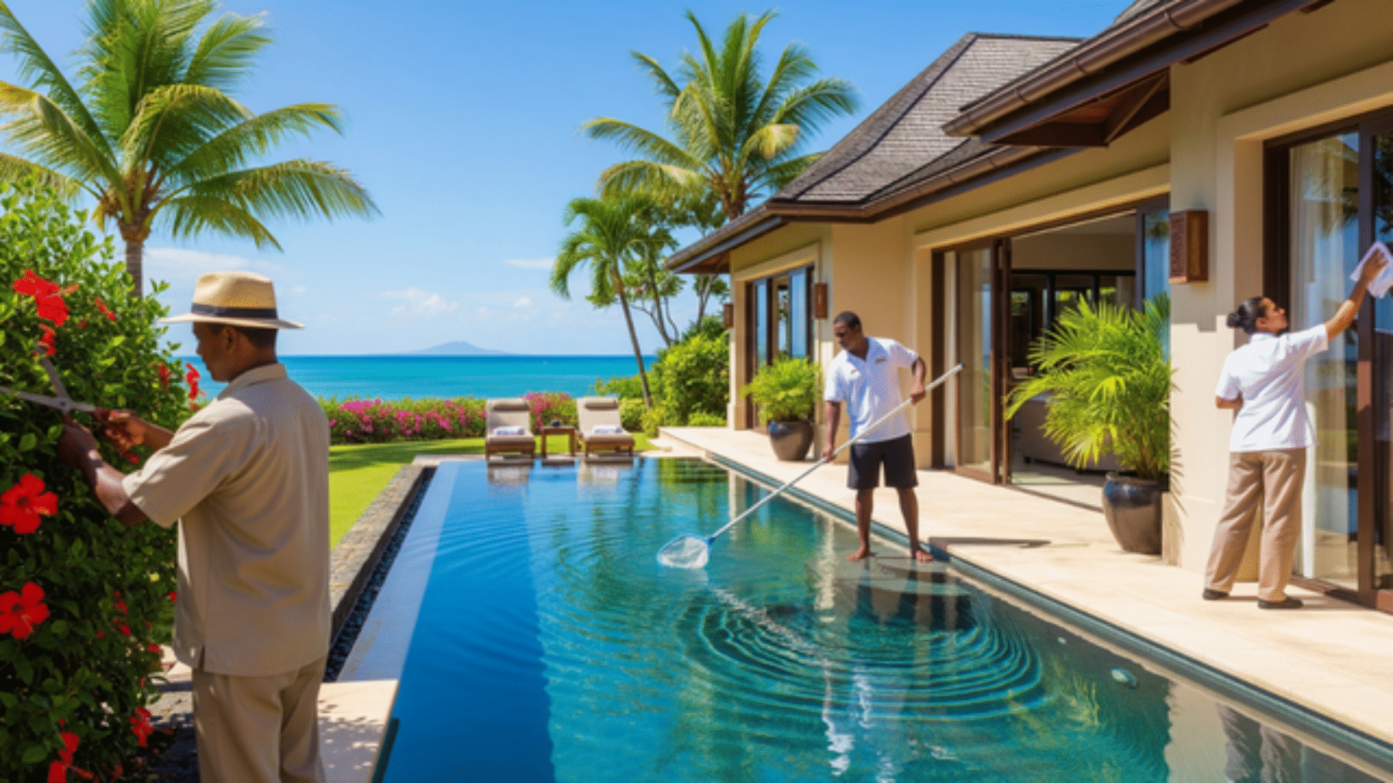 Services à domicile pour les villas de prestige _ ménage, jardin, piscine