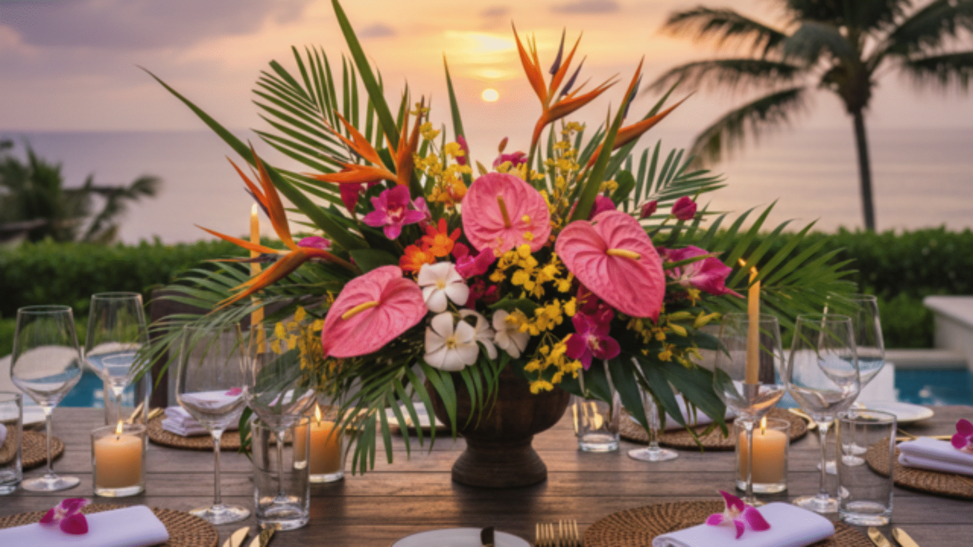 Fleurs, arts de la table, scénographie _ 6 ambiances pour dîners privés