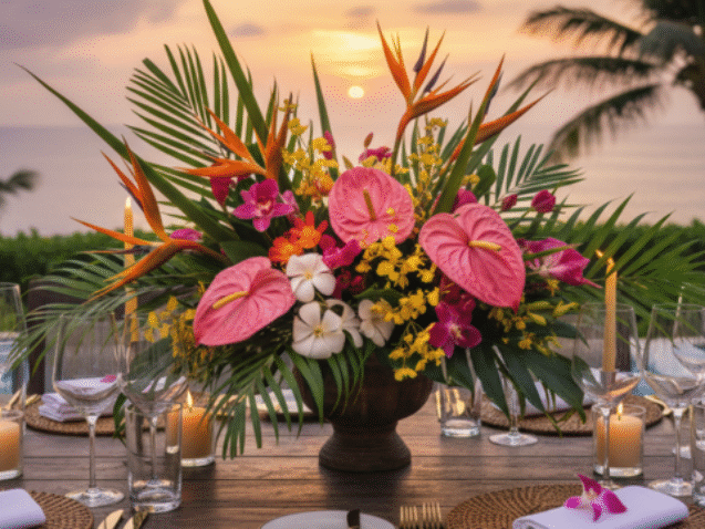 Fleurs, arts de la table, scénographie _ 6 ambiances pour dîners privés